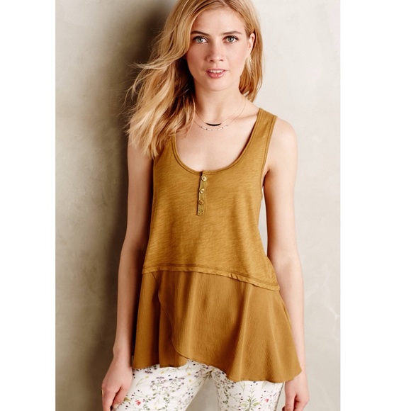 Anthropologie Tops - Anthropologie cutout henley tank